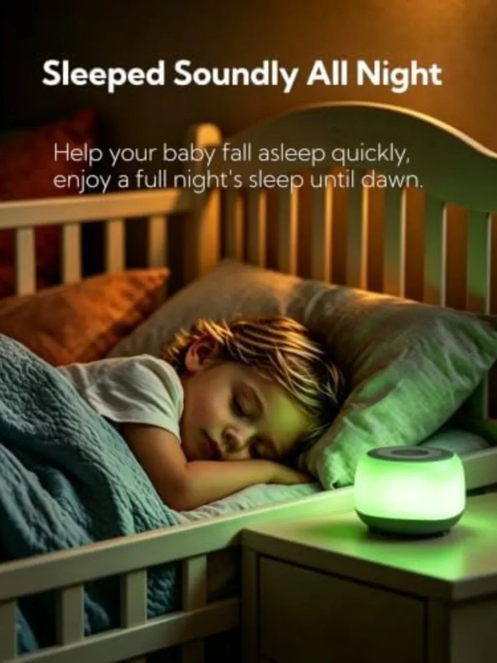 Portable White Noise Machine with 36 Soothing Sounds & 7-Color Night Light